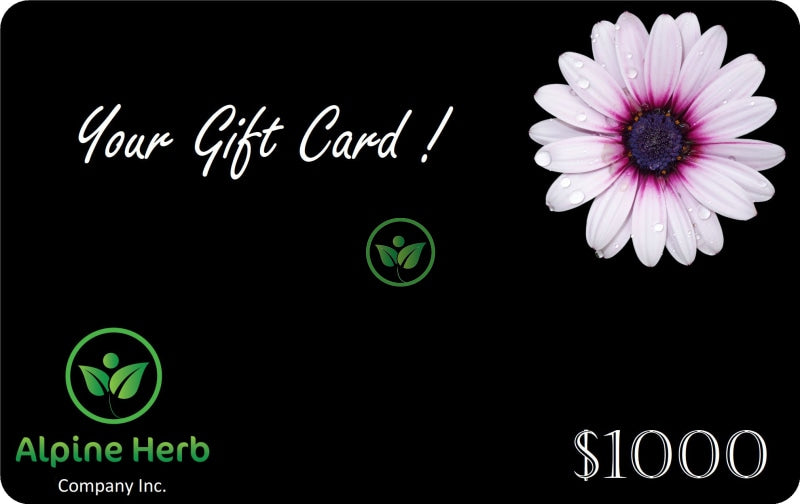 Gift Card - Alpine Herb Company Inc $1000.00 Cards