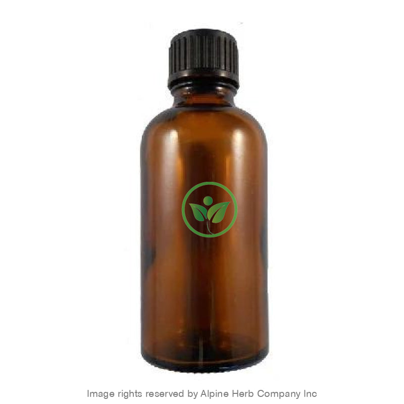 Glass Bottle with Cap - 50ml Amber, 18mm - Alpine Herb Company Inc.